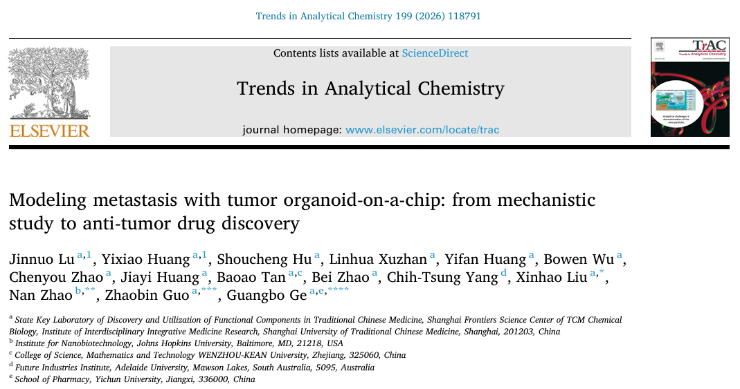 BEAT365交叉科学研究院团队受邀撰写类器官芯片研发和应用进展综述